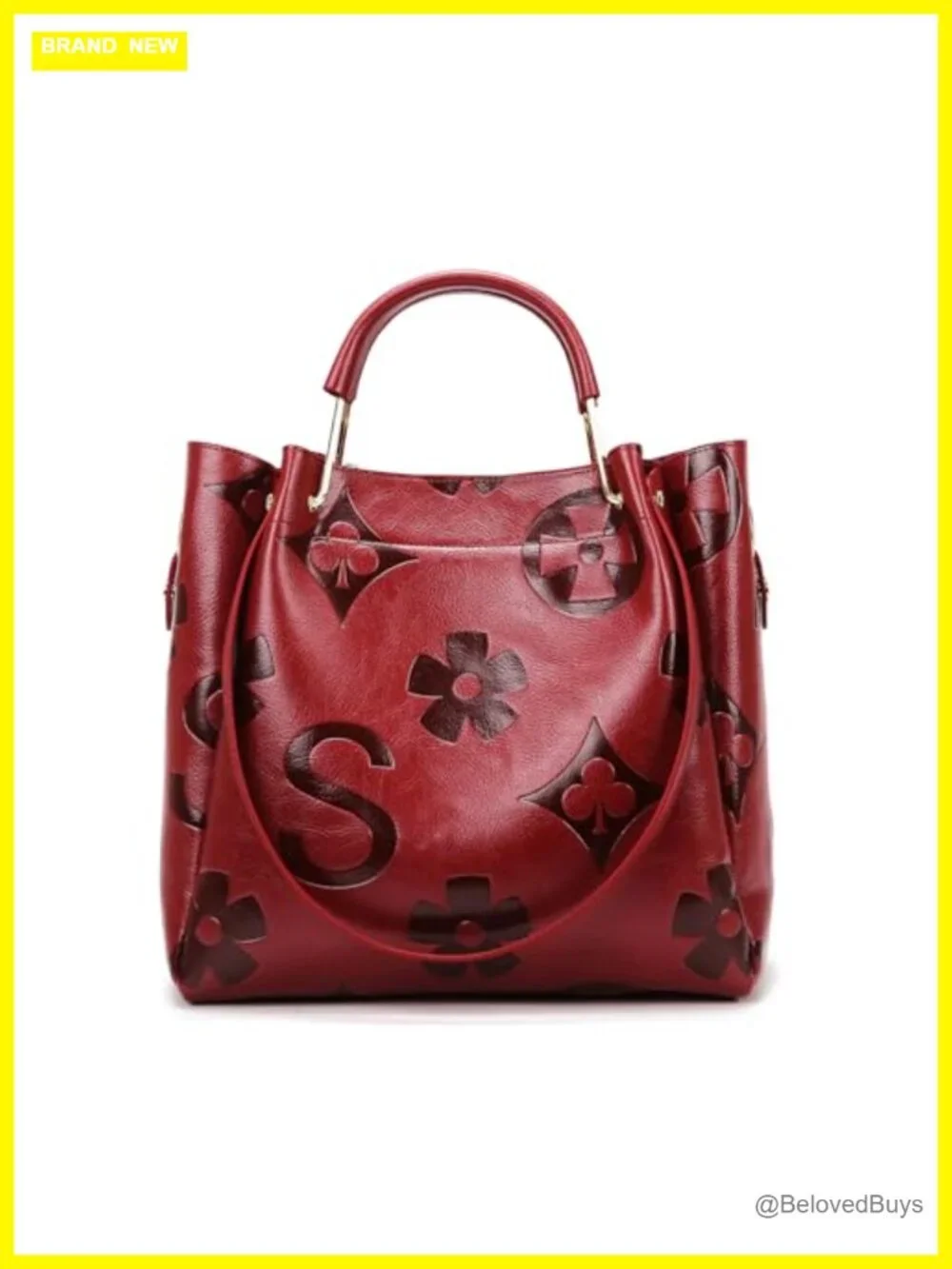 Faux Leather Embossed Floral Top Handle Handbag Set Large Shoulder Tote